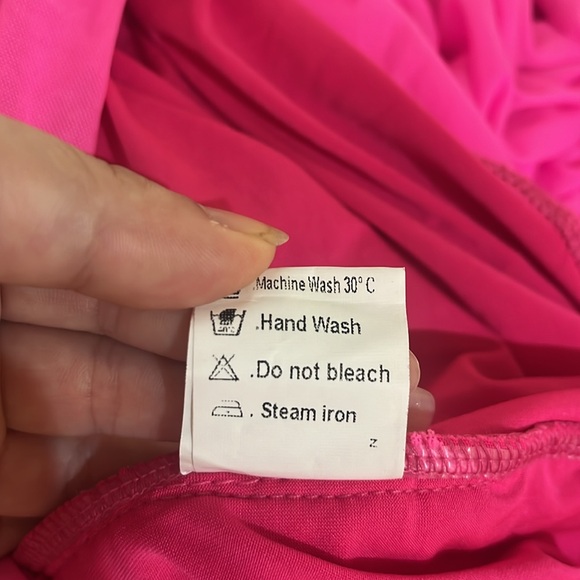 NWT Anrabess Hot Pink Off Shoulder Balloon Sleeve Bodycon Mini Dress Size XL - Picture 7 of 7